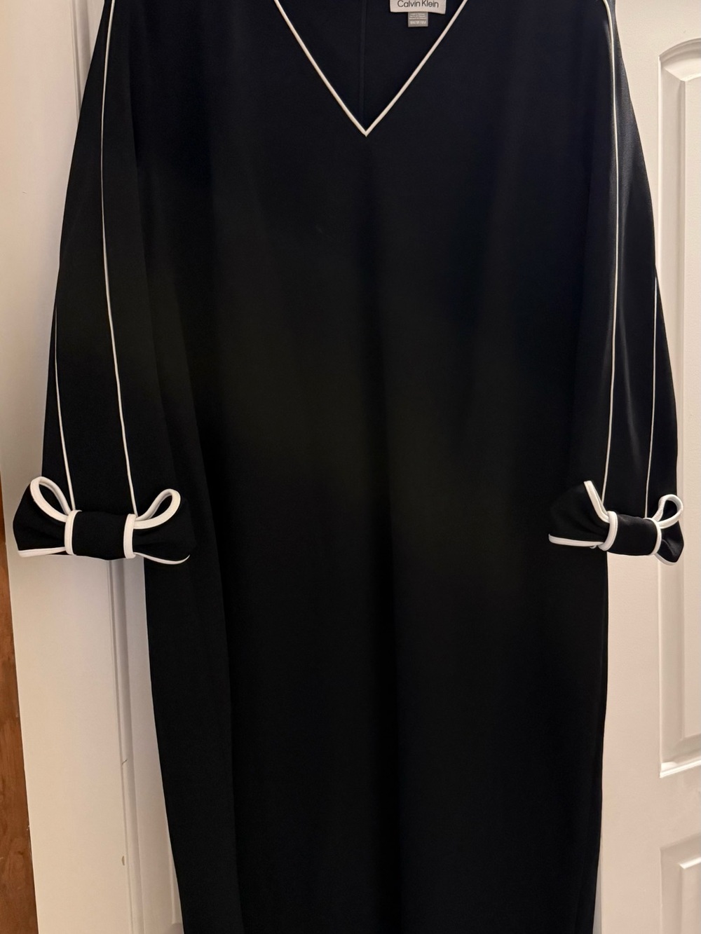 Calvin Klein Black Dress with White Trim - Picture 2 of 5